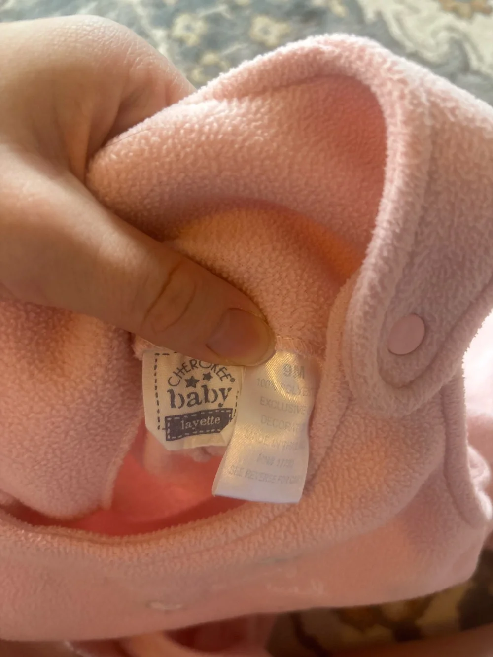 Cherokee Pink Fleece Baby One-Piece Romper 